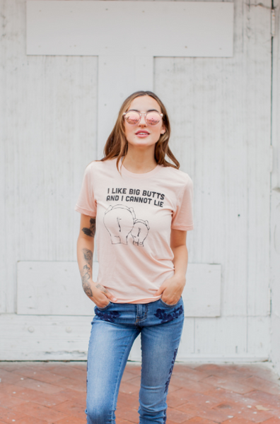 I Like Big Butts Women's Pastel Pink Tee