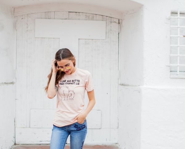 I Like Big Butts Women's Pastel Pink Tee