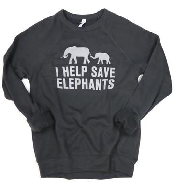 I Help Save Elephants Adult Unisex Sweater
